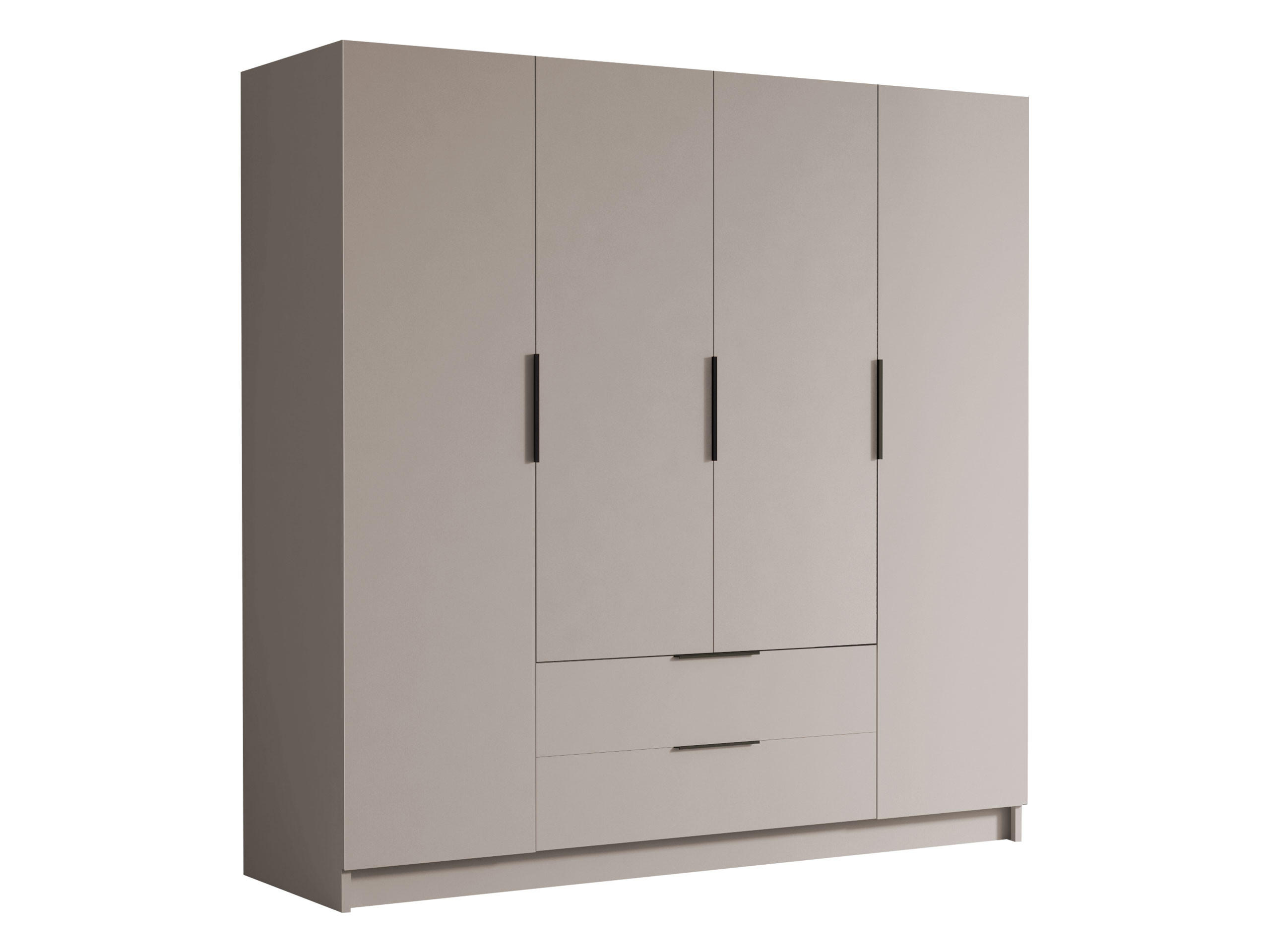 KLEIDERSCHRANK Sofia I - Kaschmir/Schwarz, Holzwerkstoff/Kunststoff (200/216/60cm) - MIRJAN24