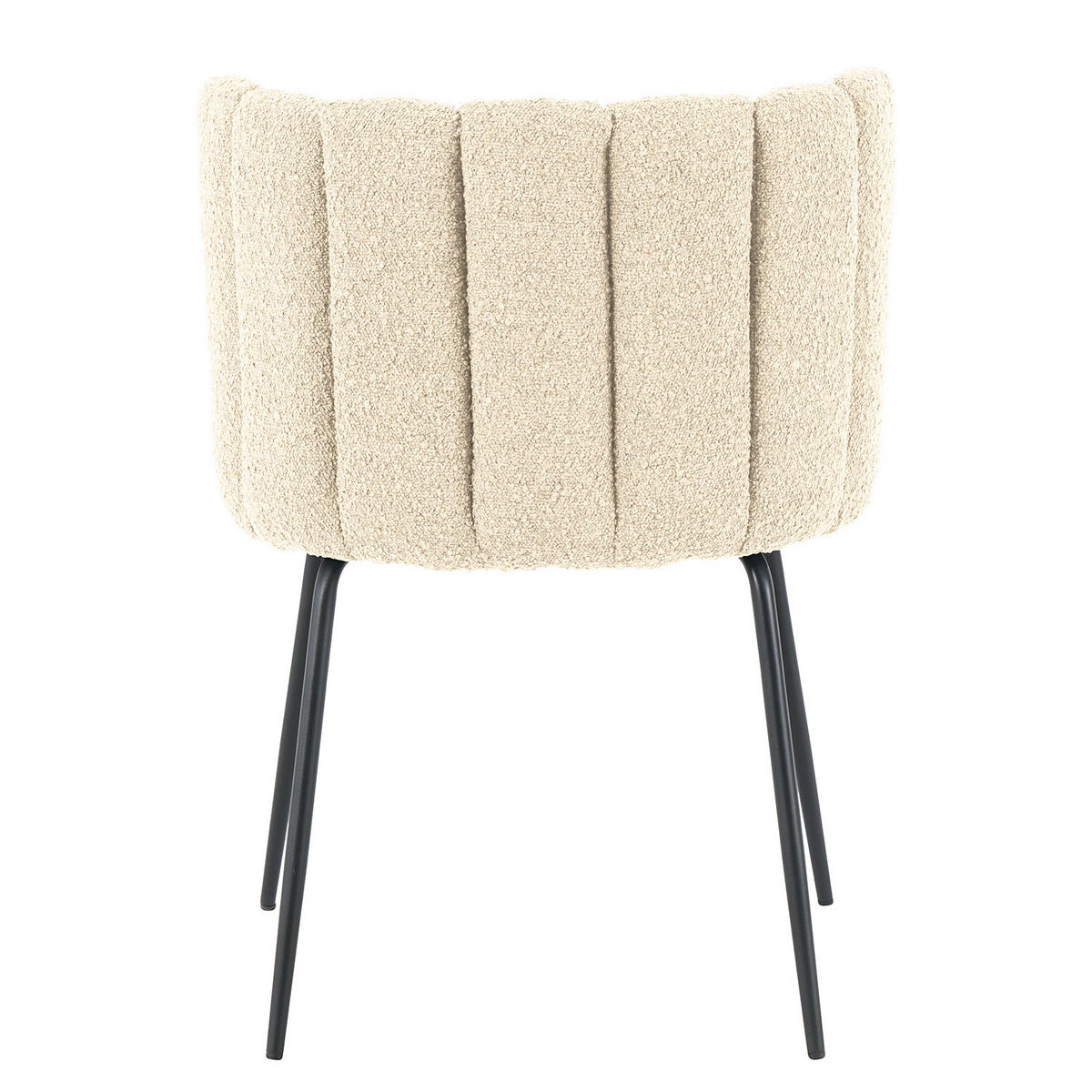 POLSTERSTUHL - Bouclé / Eisen, 2er-Set - Creme/Schwarz, Textil (55/78/59cm) - home24