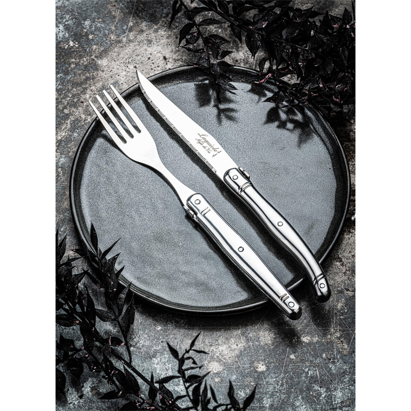 GABEL-SET Premium Line 6-tlg. 22 cm, Edelstahll Edelstahl - Edelstahlfarben, Metall - Laguiole Style de Vie