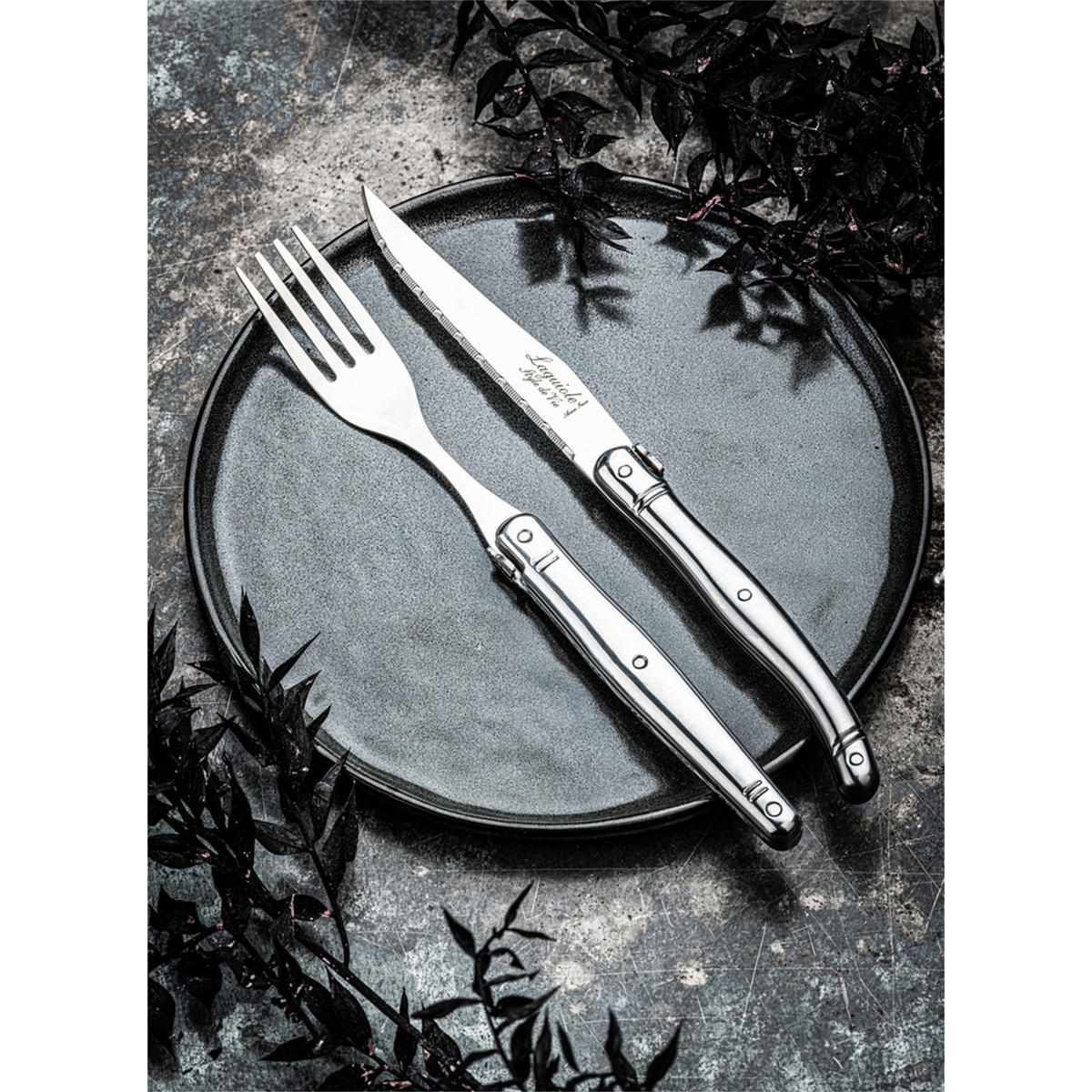 GABEL-SET Premium Line 6-tlg. 22 cm, Edelstahll Edelstahl - Edelstahlfarben, Metall - Laguiole Style de Vie