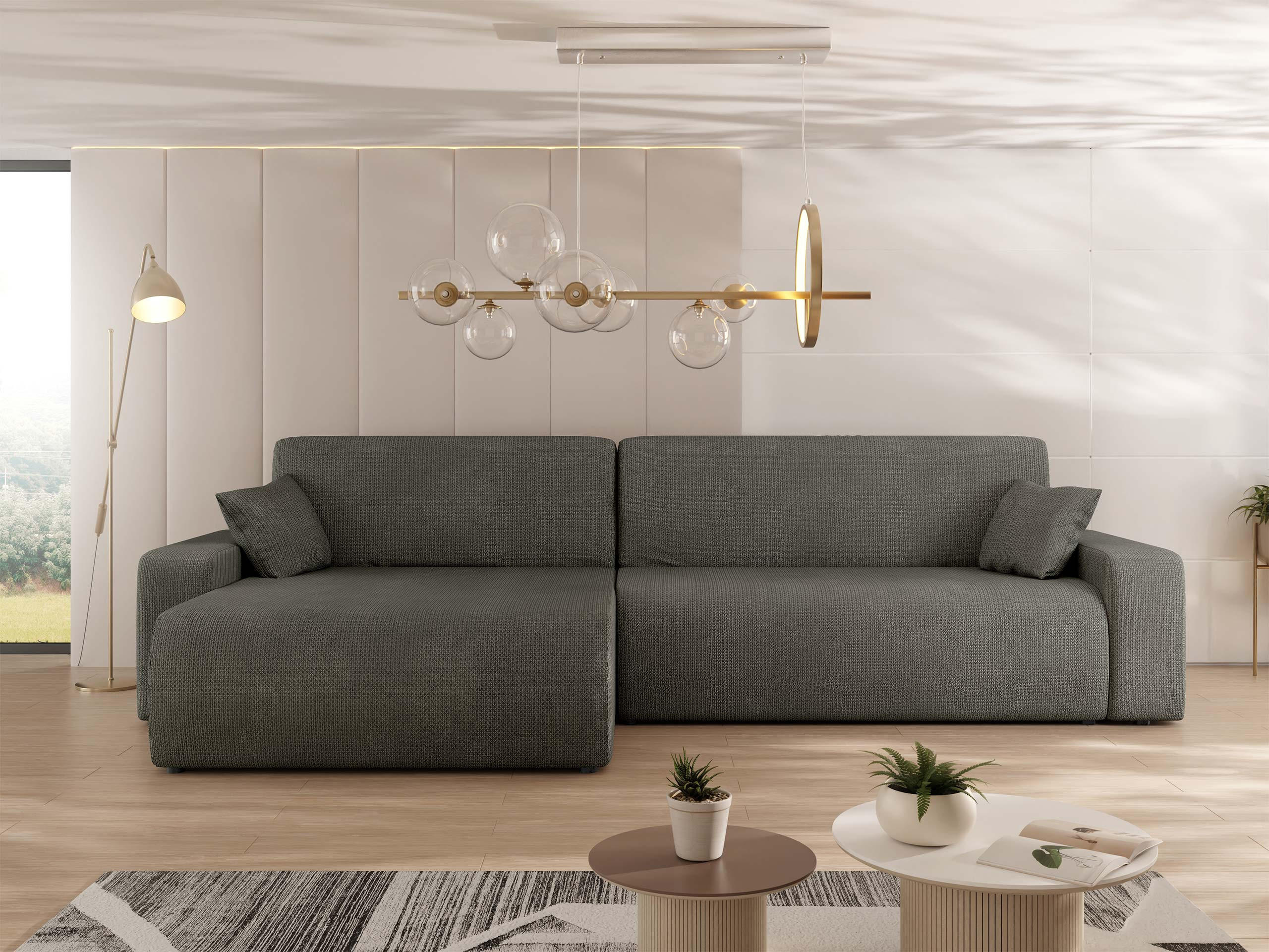 ECKSOFA Piano - Schwarz/Braun, Holz/Kunststoff (274/145cm) - MIRJAN24