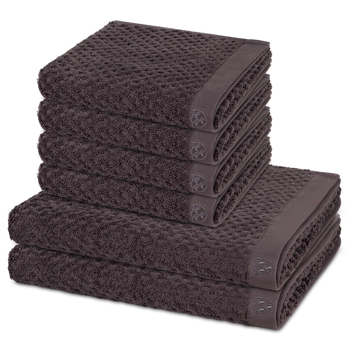 FROTTIERSET Harmony 6-teilig - Dunkelgrau, Textil (50/100cm) - Ross