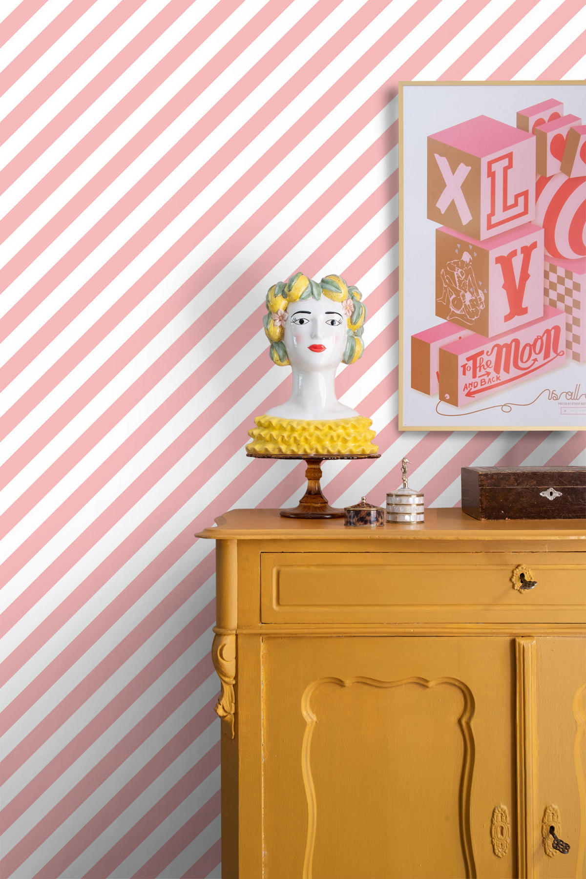TAPETE Streifen 50 x 900 cm - Pink, Papier (50/900cm) - ESTAhome