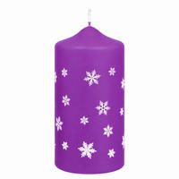 ADVENTSKERZEN Fjolla in Samtlook Purple Lila 15 x 7 cm, 4er Set - Lila, Paraffin (7/15/15cm) - Kopschitz Kerzen