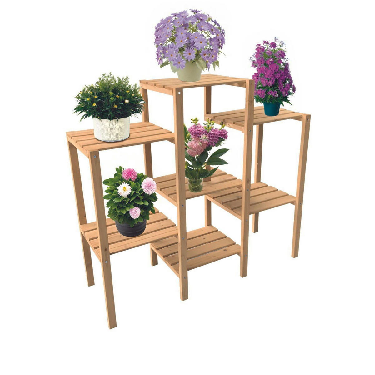 BLUMENREGAL BERND 96/31/87 cm - Naturfarben, Holz (96/31/87cm) - Coemo