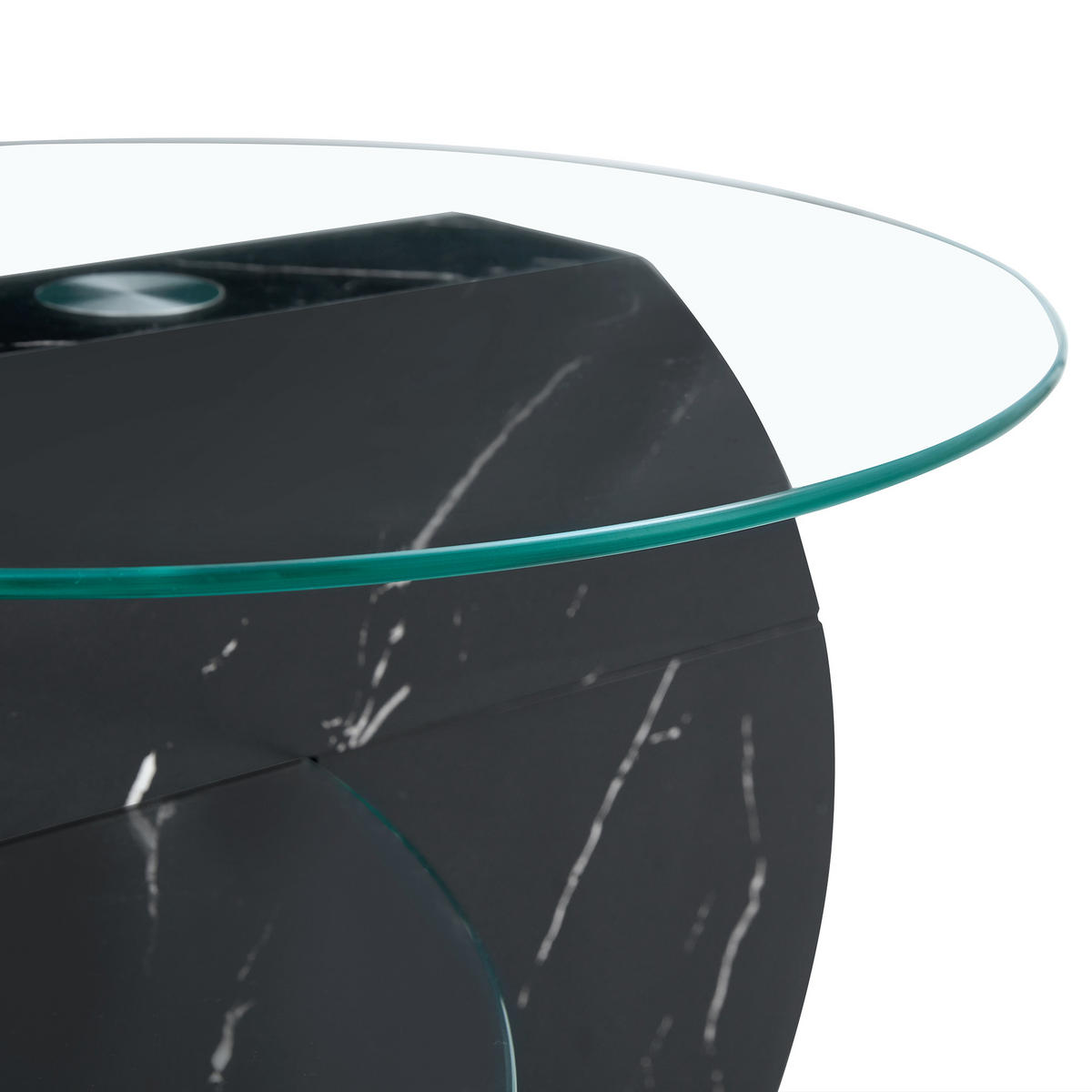 COUCHTISCH Schwarz Transparent 90/90/43 cm - Schwarz, Holzwerkstoff (69.9/89.9/43.2cm) - PANGIVO