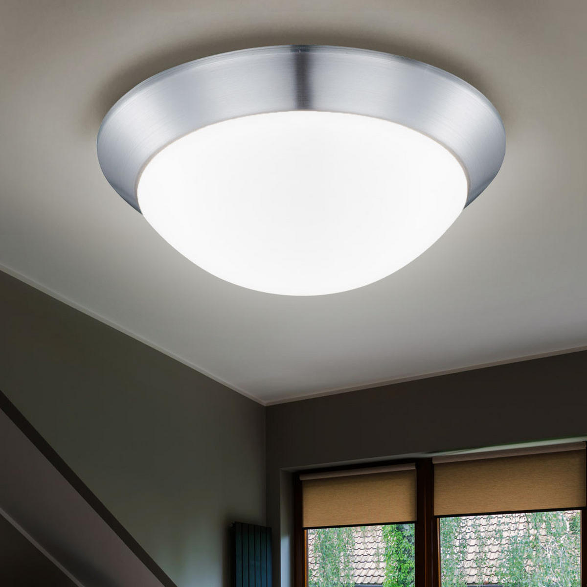 LED DECKENLEUCHTE Metall Silber 2er Set - Silberfarben, Kunststoff (26/26/10cm) - Globo Lighting