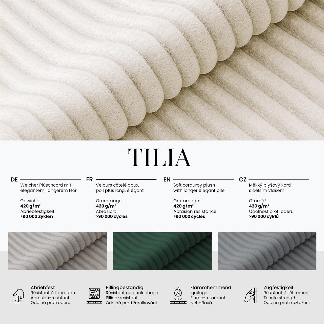POLSTERBETT TILVO ALTA 90/200 - Beige Cord - Schaumstoffmatratze - Rechts - Beige, Textil (200/90cm) - MKS
