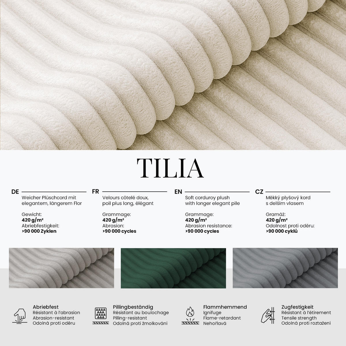 BOXBETT TILIANO 200/200 - Dunkelgrün Cord - H4 - Dunkelgrün, Textil (200/200cm) - MKS