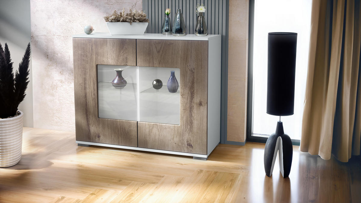 KOMMODE Grömitz Eiche Ribbeck - Alteiche, Holzwerkstoff (92.5/75.5/35cm) - Vladon
