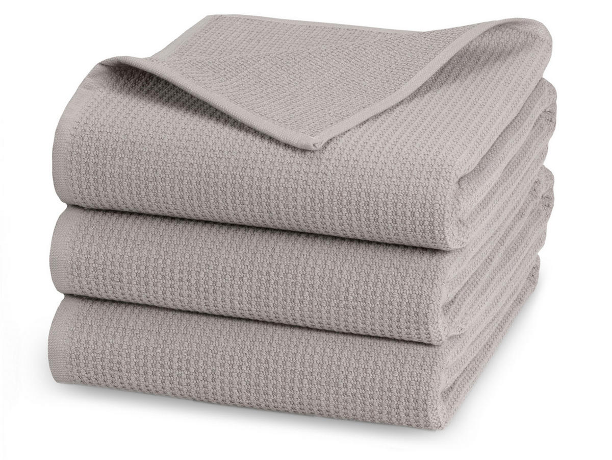 DUSCHTÜCHER, 3er-Set, 70x140 cm, 100% Baumwolle, Grau - Grau, Textil (70/140cm) - Zollner