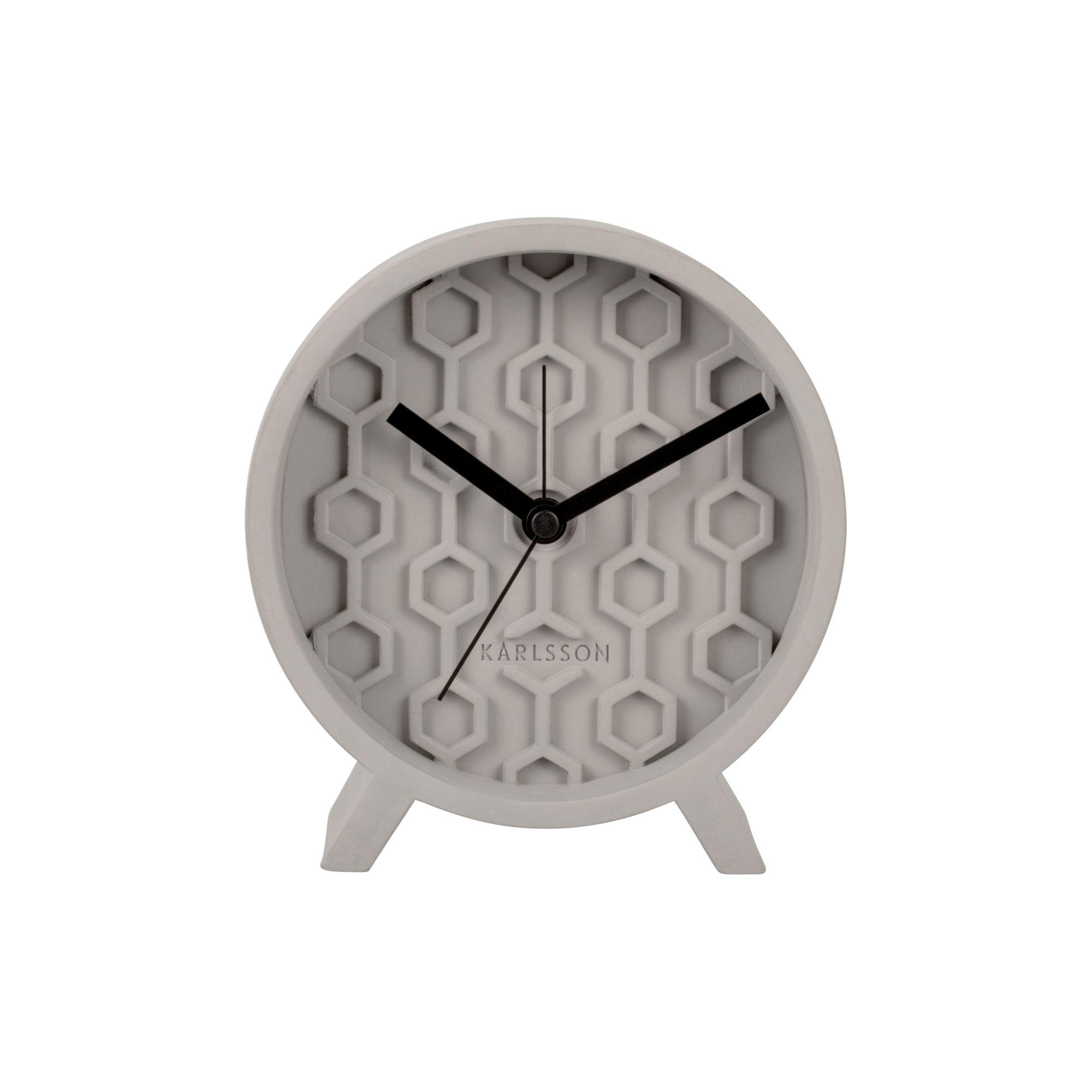 WECKER Honeycomb Ø15 cm - Hellgrau, Stein (15/15/6cm) - Karlsson