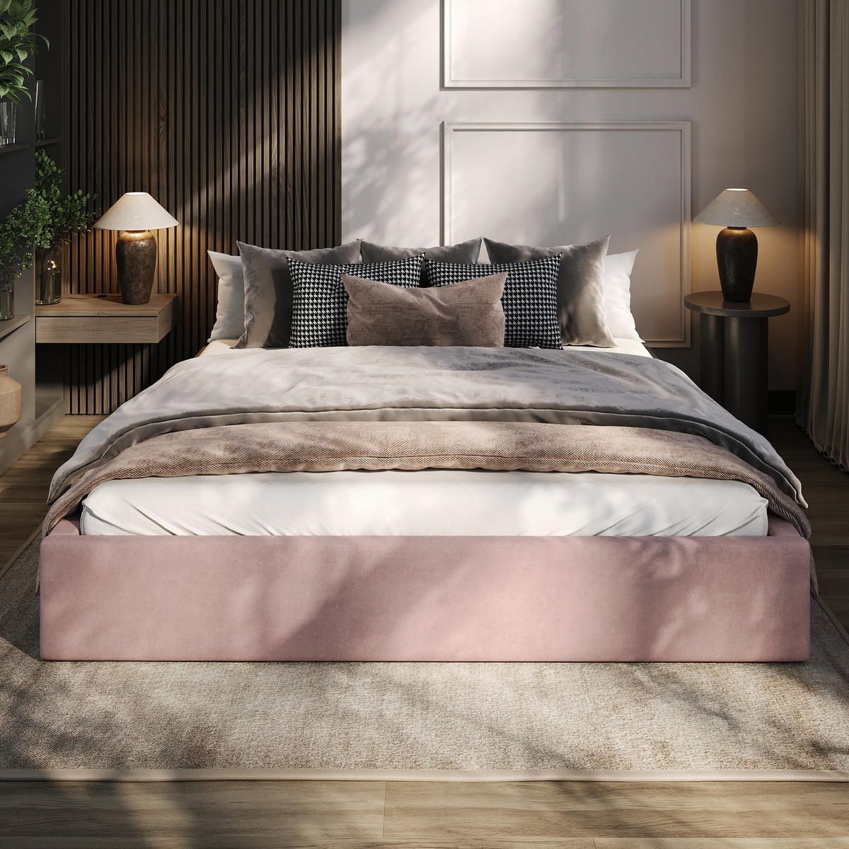 POLSTERBETT 180x200cm Bett mit Stauraum Lattenrost Rosa - Rosa, Holz/Holzwerkstoff (180/200cm) - Muralo