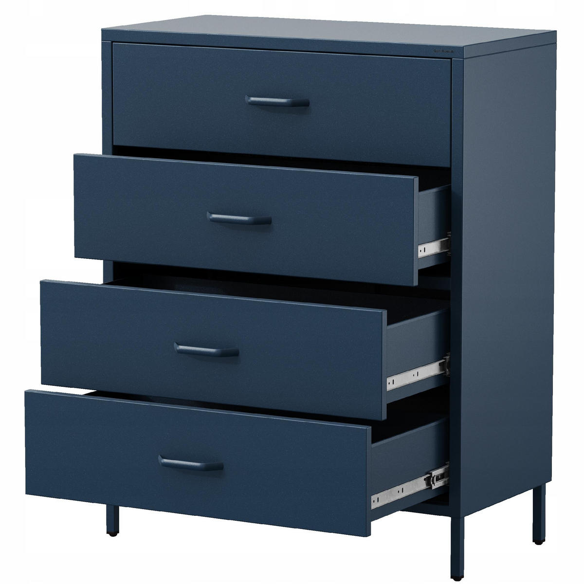 SCHUBLADENKOMMODE CARLA 101.5x80x40 cm - Dunkelblau, Metall (80/101.5/40cm) - Jan Nowak