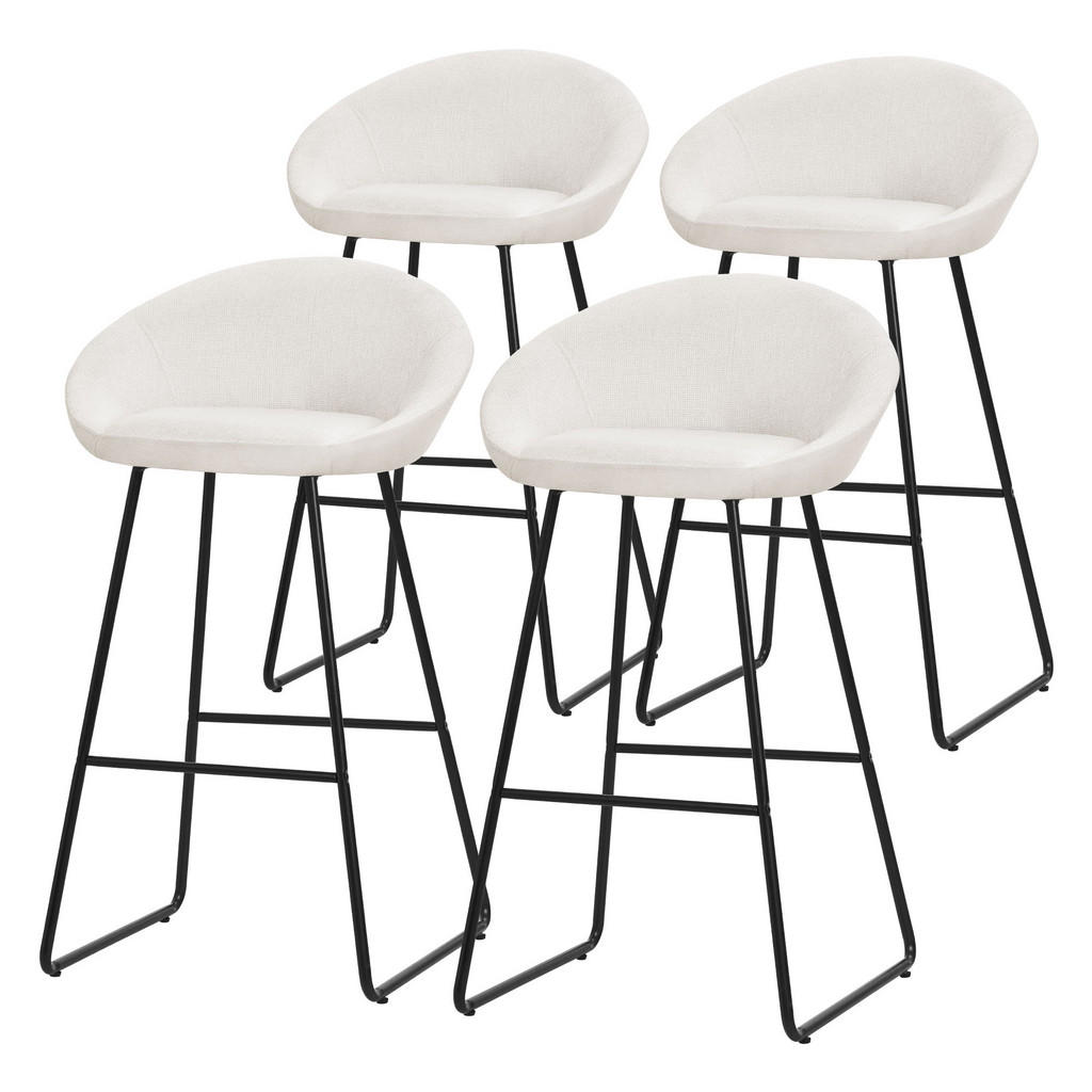 ML-DESIGN SADA 4 barových židlí, béžová, s látkovým potahem
