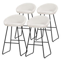 BARHOCKER 4er Set Beige mit Stoffbezug - Beige/Schwarz, Metall (56/94/50cm) - ML-DESIGN
