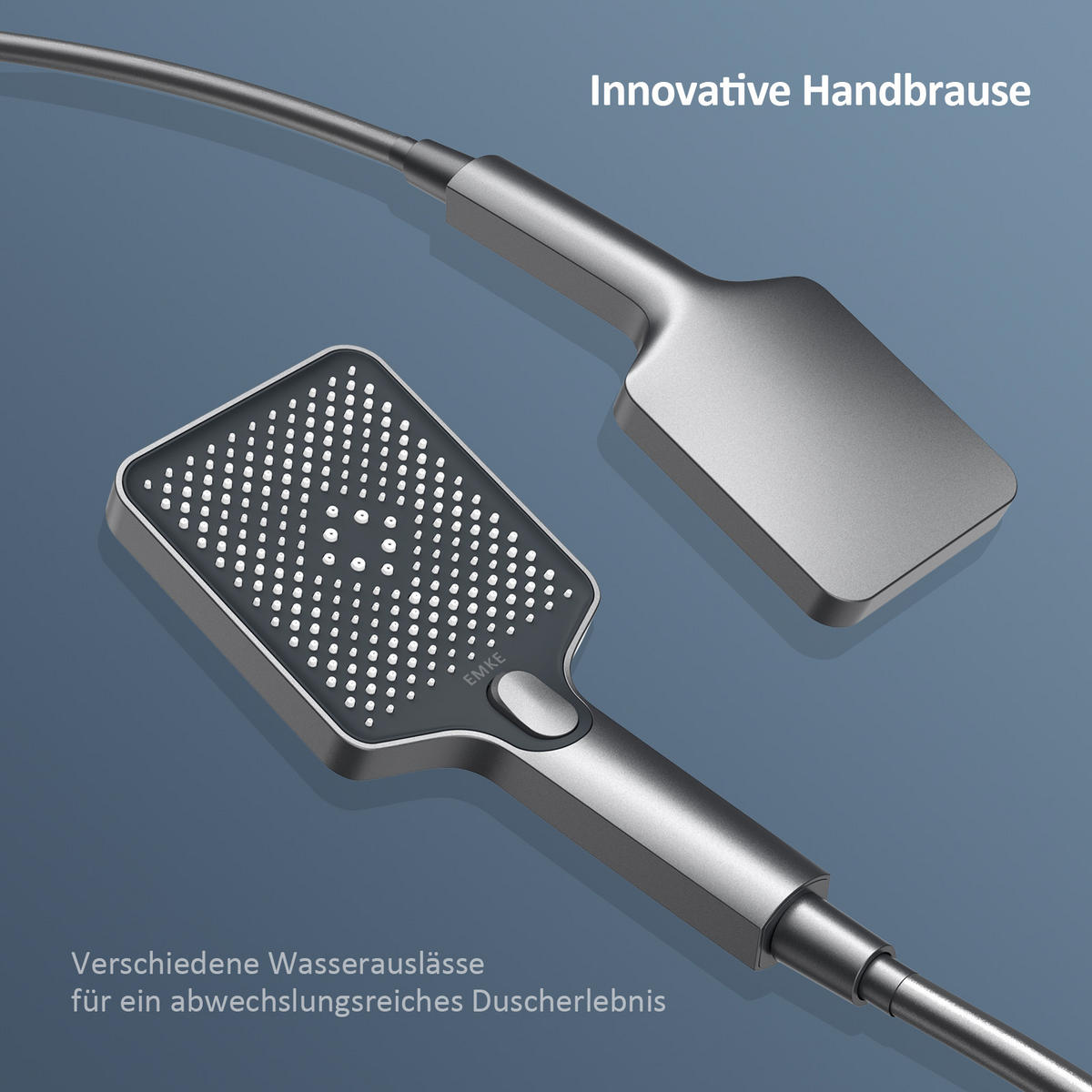 ÜBERKOPFBRAUSESET mit Drei Wasserauslassmethoden Thermostat mit Ablage Anthrazit - Anthrazit, Metall (44.5/127/45cm) - EMKE