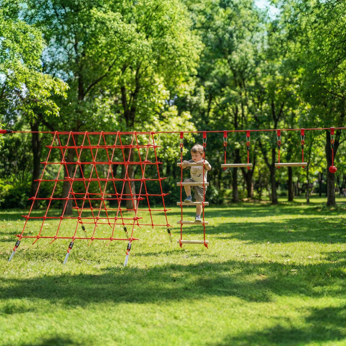 NINJA-WARRIOR Massivholz Rot - Rot, Holz (300/1000cm) - AIYAPLAY