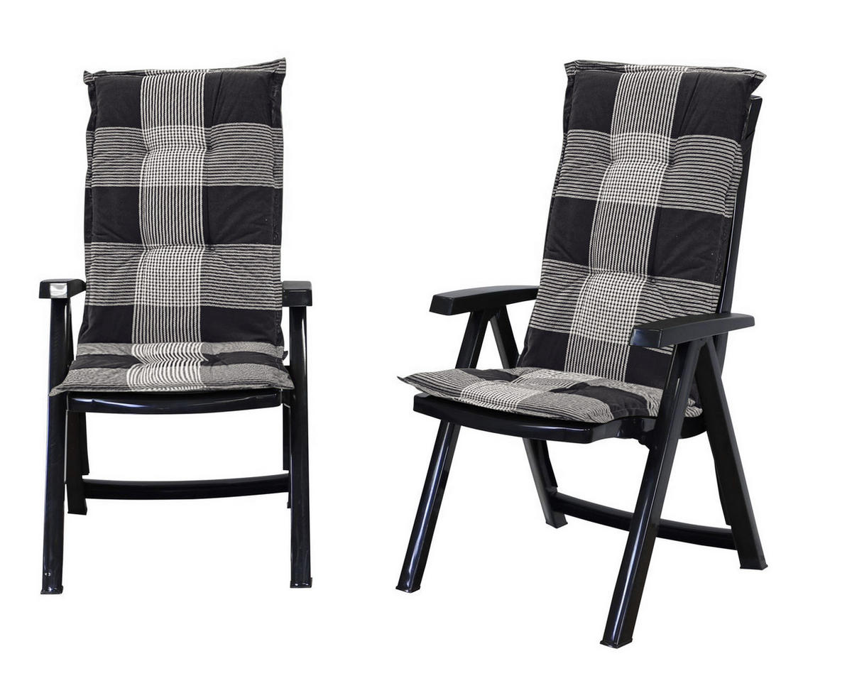 KLAPPSTUHL Milano 2er Pack Anthrazit Mit Polster - Anthrazit, Kunststoff (63/108/85cm) - Shaf