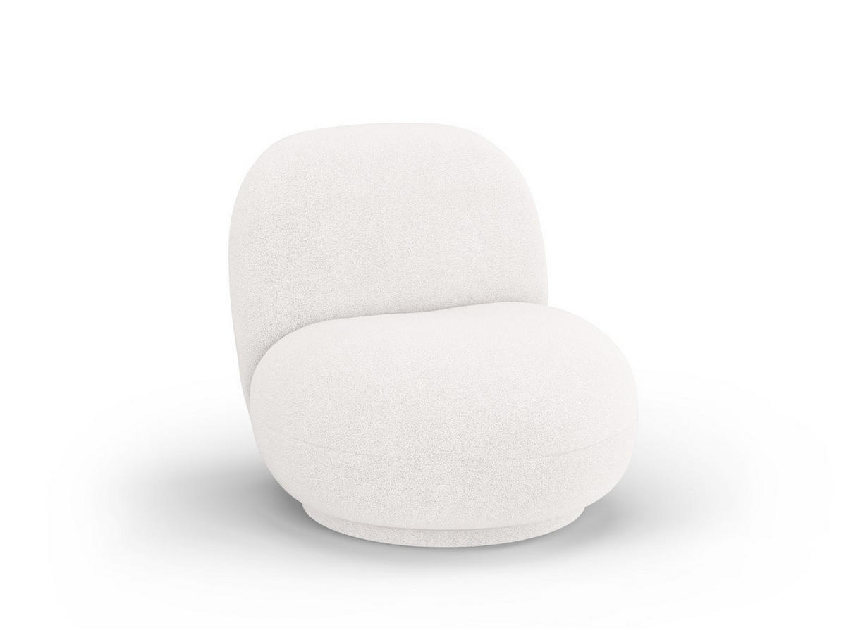 DREHSESSEL Chuck aus Boucle elfenbein - Weiß, Textil (77/80/78cm) - Micadoni