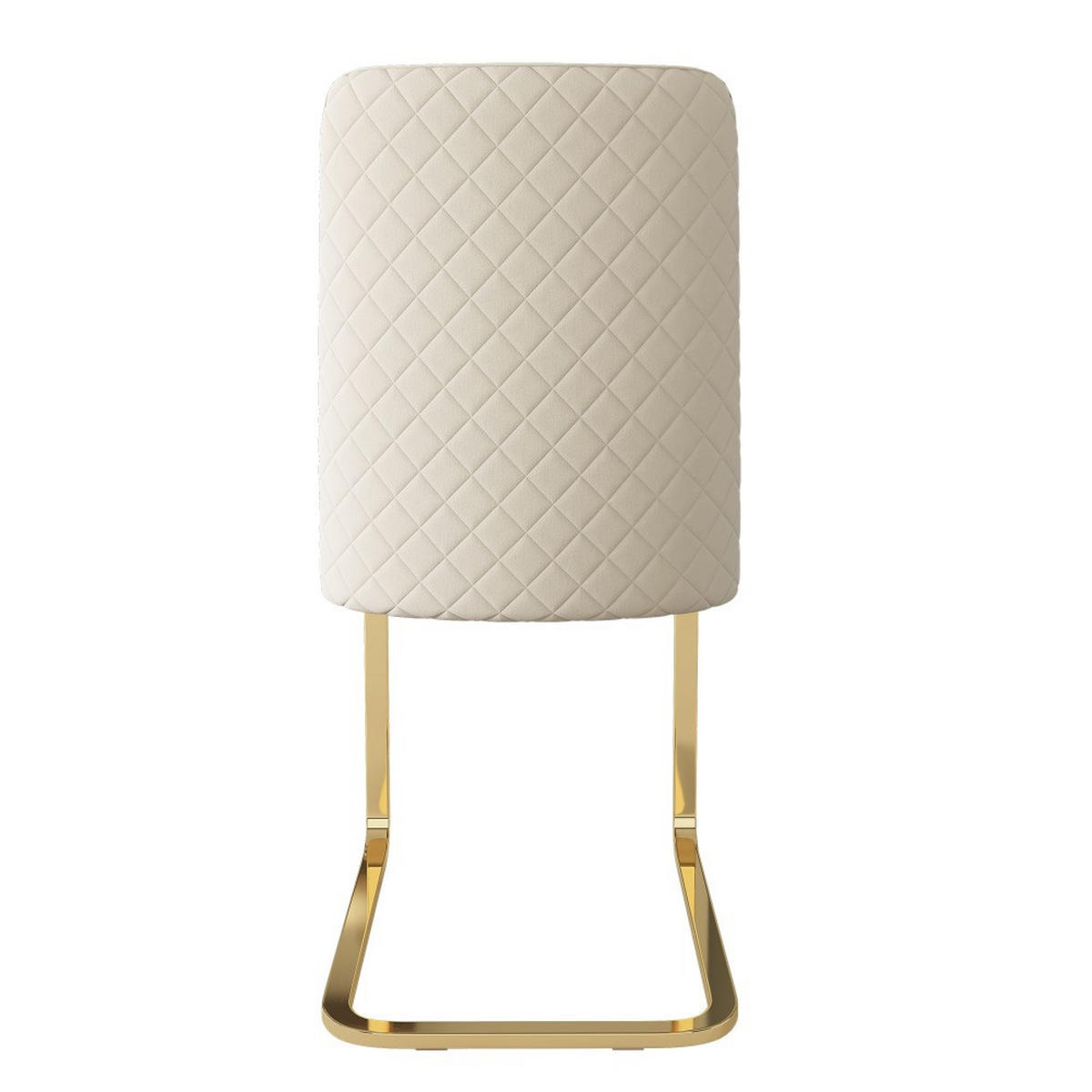 SCHWINGSTUHL 2-er Set Freischwinger,Esszimmerstuhl mit goldenen Stuhlbeinen,Samt,Beige - Beige, Metall (45/88/42cm) - LVHOM
