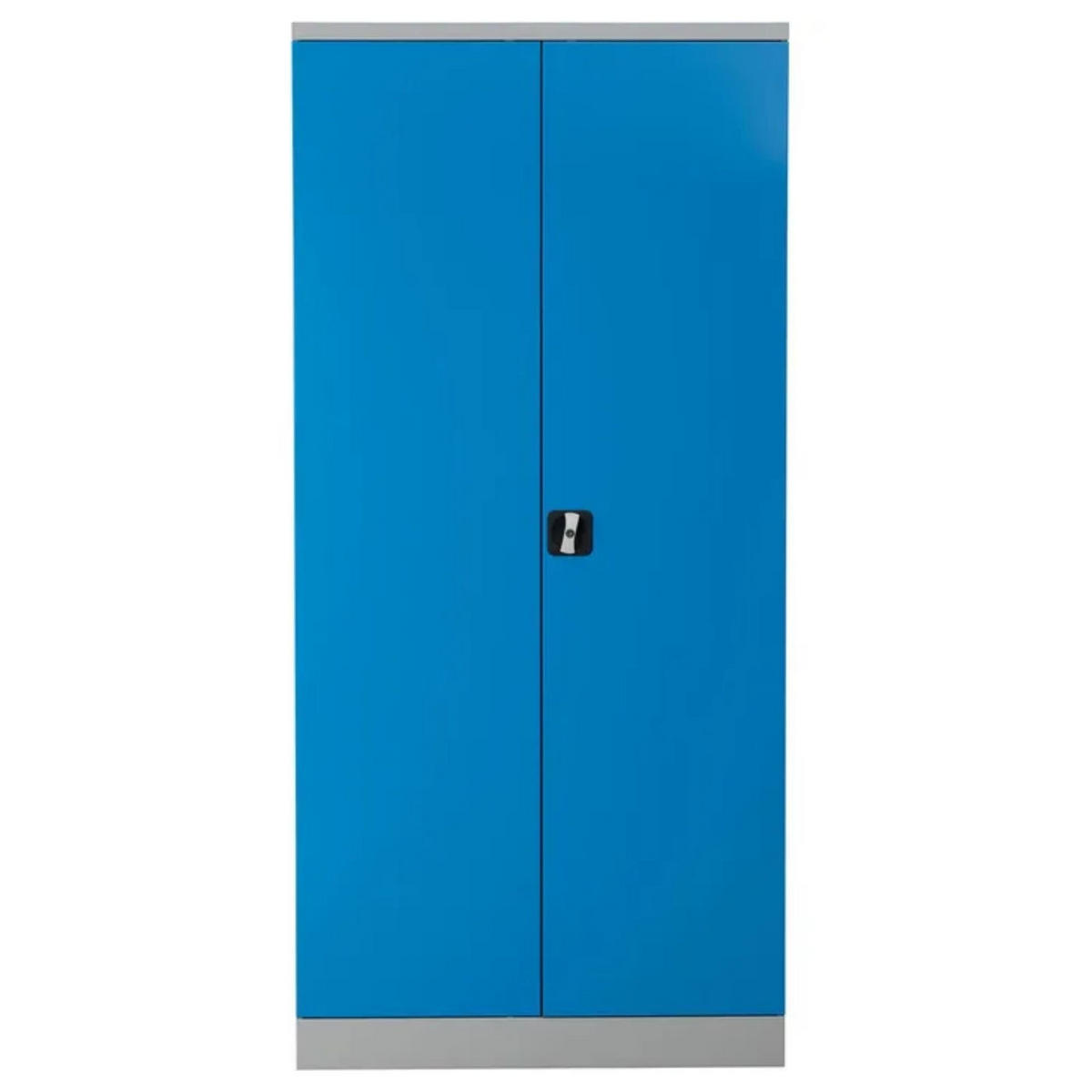 STAHLSCHRANK Bee mit 10 lackierten Fachböden 195x92x60 cm Korpusfarbe Lichtgrau Frontfarbe Lichtblau - Hellblau, Metall (92/195/60cm)