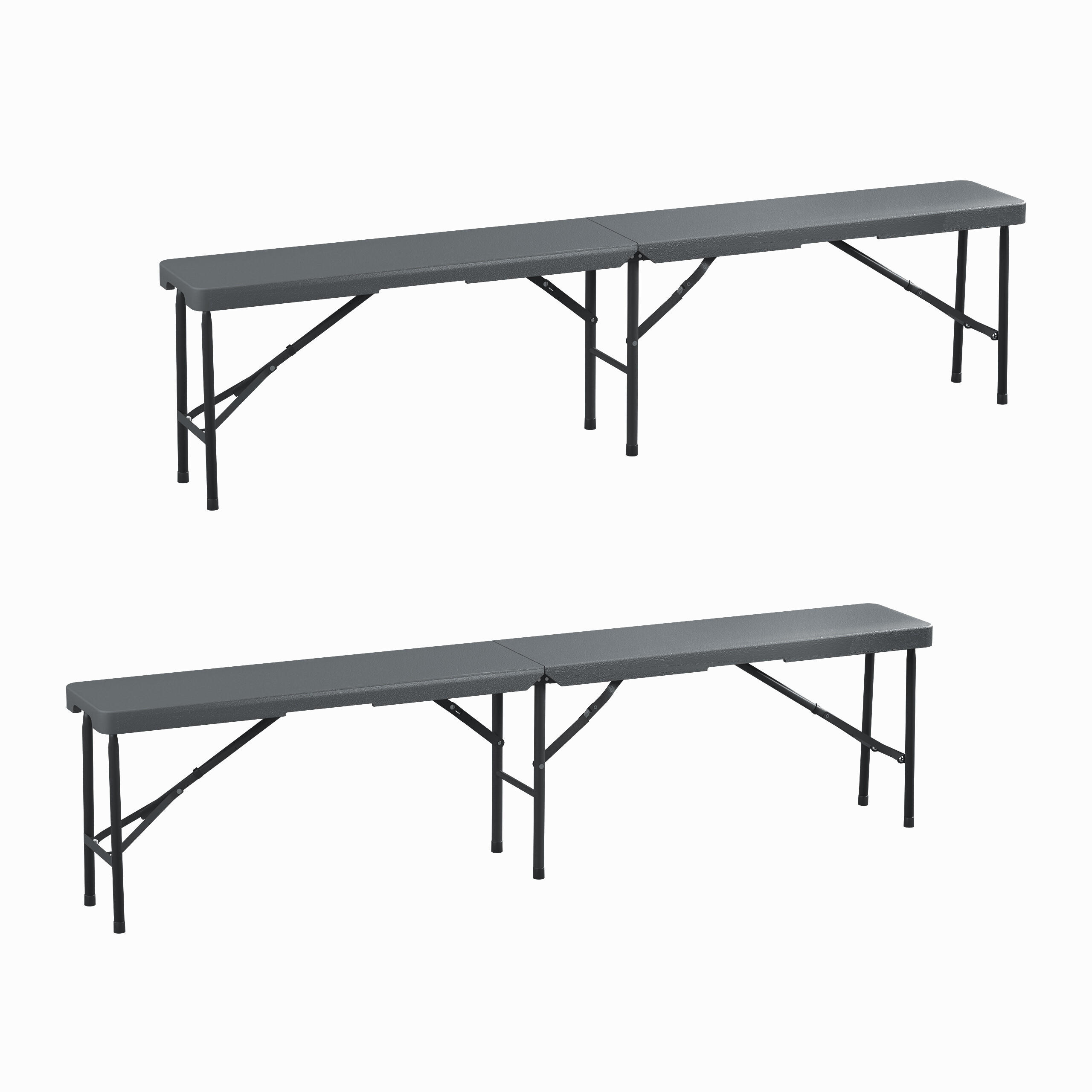 2XBIERBANK - Grau, Kunststoff/Metall - Relaxdays