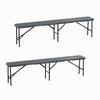 2XBIERBANK - Grau, Kunststoff/Metall - Relaxdays