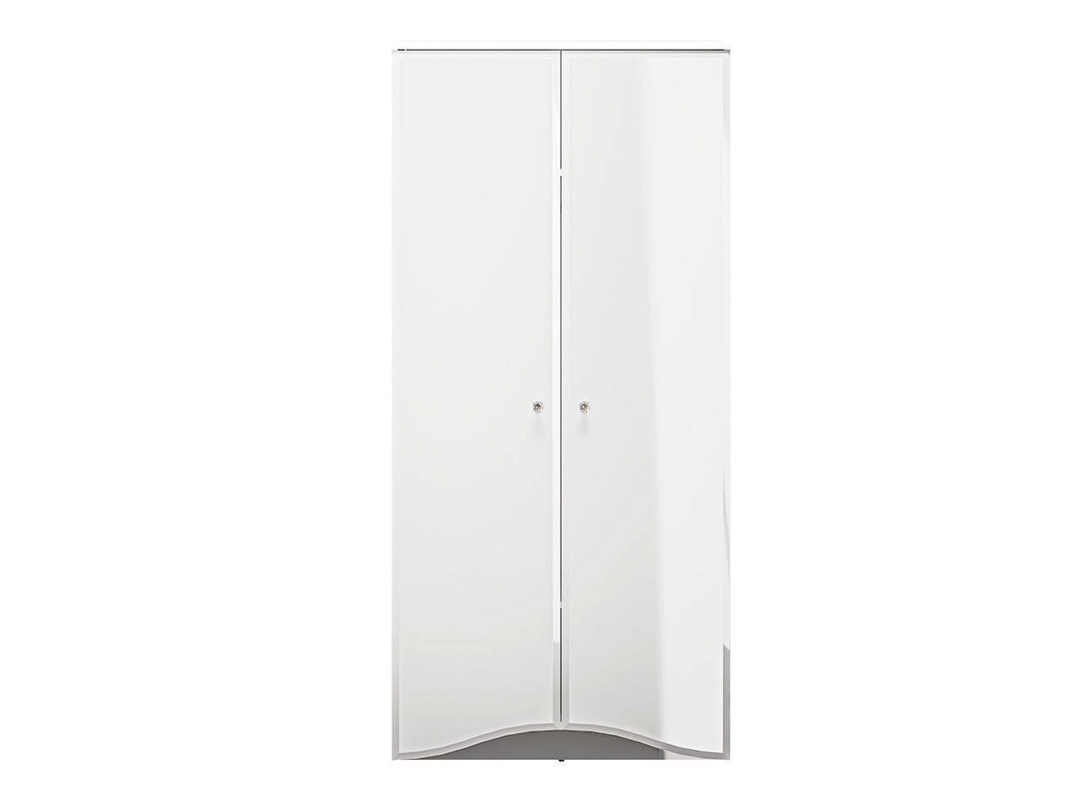 KLEIDERSCHRANK – 90 cm – Glamour – Weiß Hochglanz - Weiß Hochglanz, Holzwerkstoff (90/190/51cm) - hi-markt