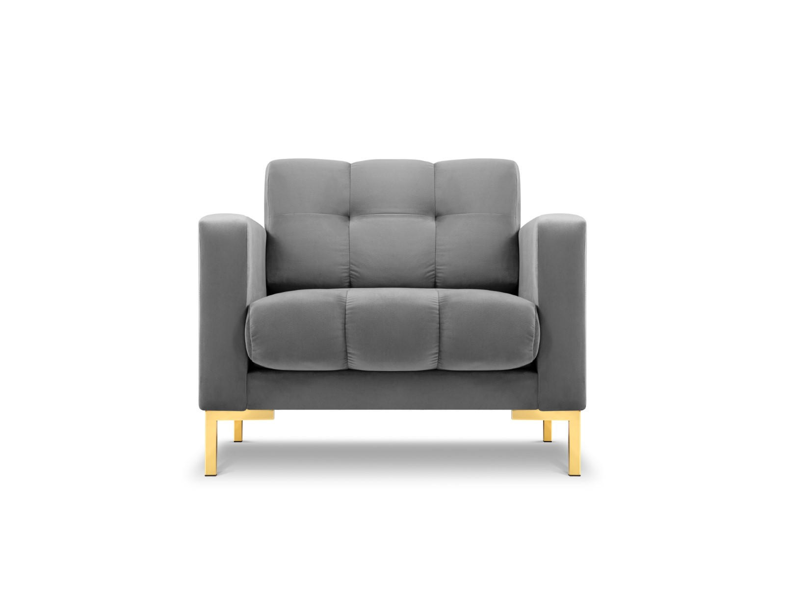 SESSEL Mamaia aus Samt hellgrau - Hellgrau, Textil (92/75/87cm) - Micadoni