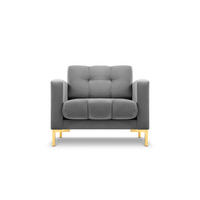 SESSEL Mamaia aus Samt hellgrau - Hellgrau, Textil (92/75/87cm) - Micadoni