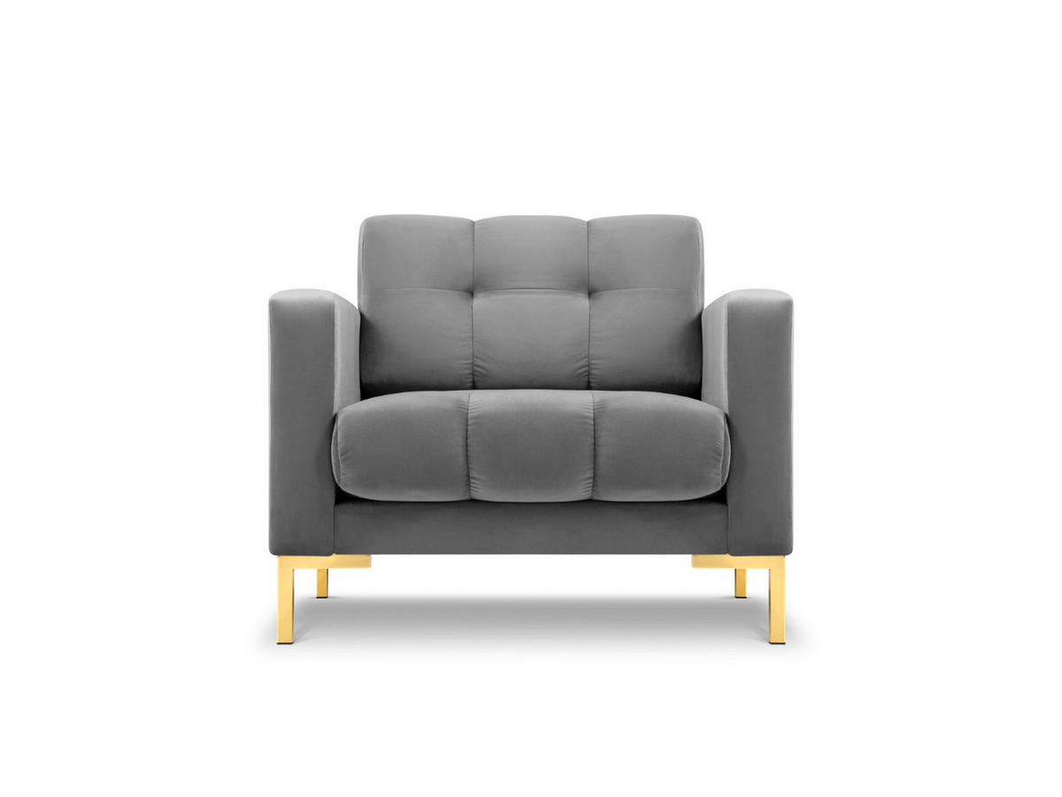 SESSEL Mamaia aus Samt hellgrau - Hellgrau, Textil (92/75/87cm) - Micadoni