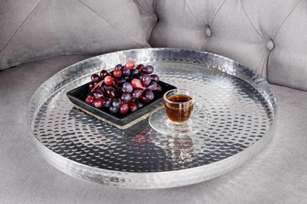 COUCHTISCH 2er Set ELEMENTS Eisen rund Schwarz | Silber 57cm - Silberfarben/Schwarz, Metall (57/57/32cm) - riess-ambiente