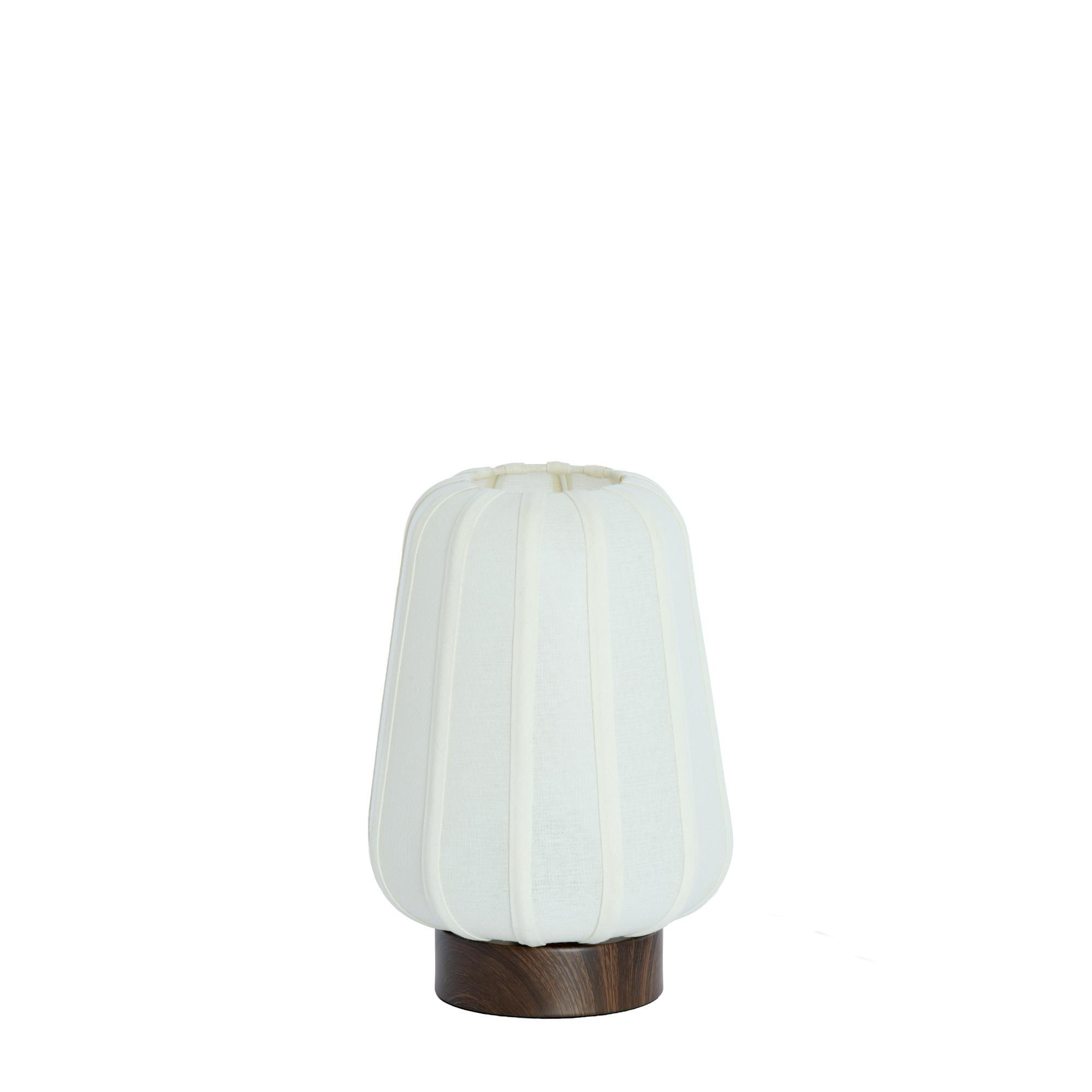 TISCHLEUCHTE Bibury Weiß 20/20/29 cm - Weiß, Textil (20/20/29cm) - Light & Living