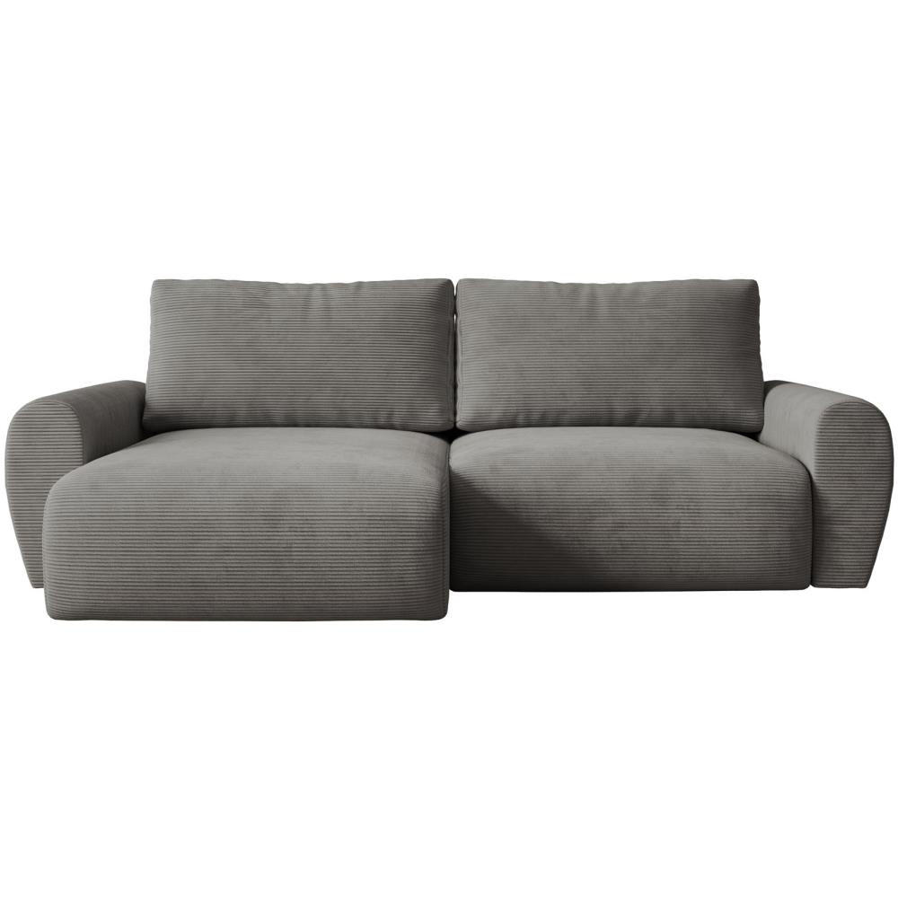 ECKSCHLAFSOFA Poss L grau links - Grau, Textil (253/153cm) - Beautysofa