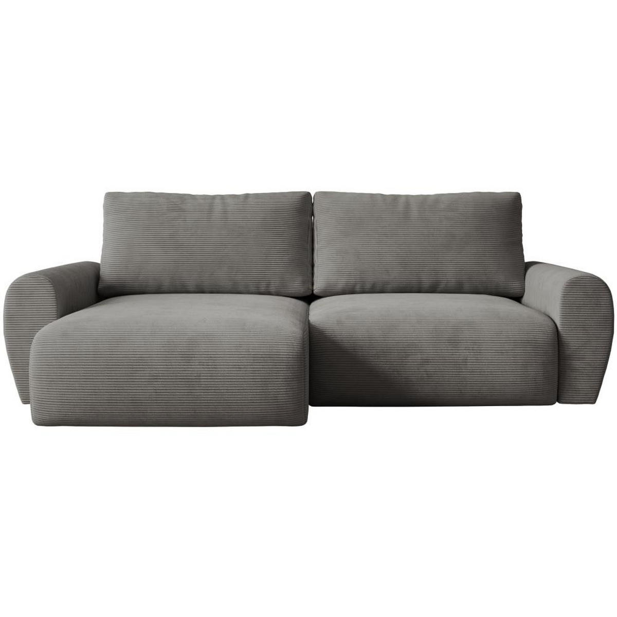 ECKSCHLAFSOFA Poss L grau links - Grau, Textil (253/153cm) - Beautysofa