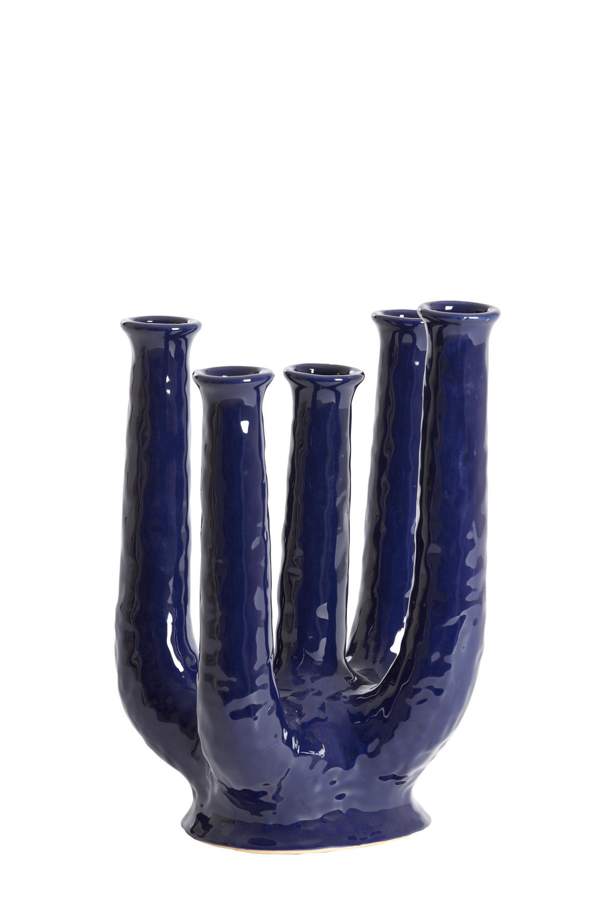 VAZE Leonjo Blau 22/16.5/30 cm - Blau, Keramik (30cm) - Light & Living