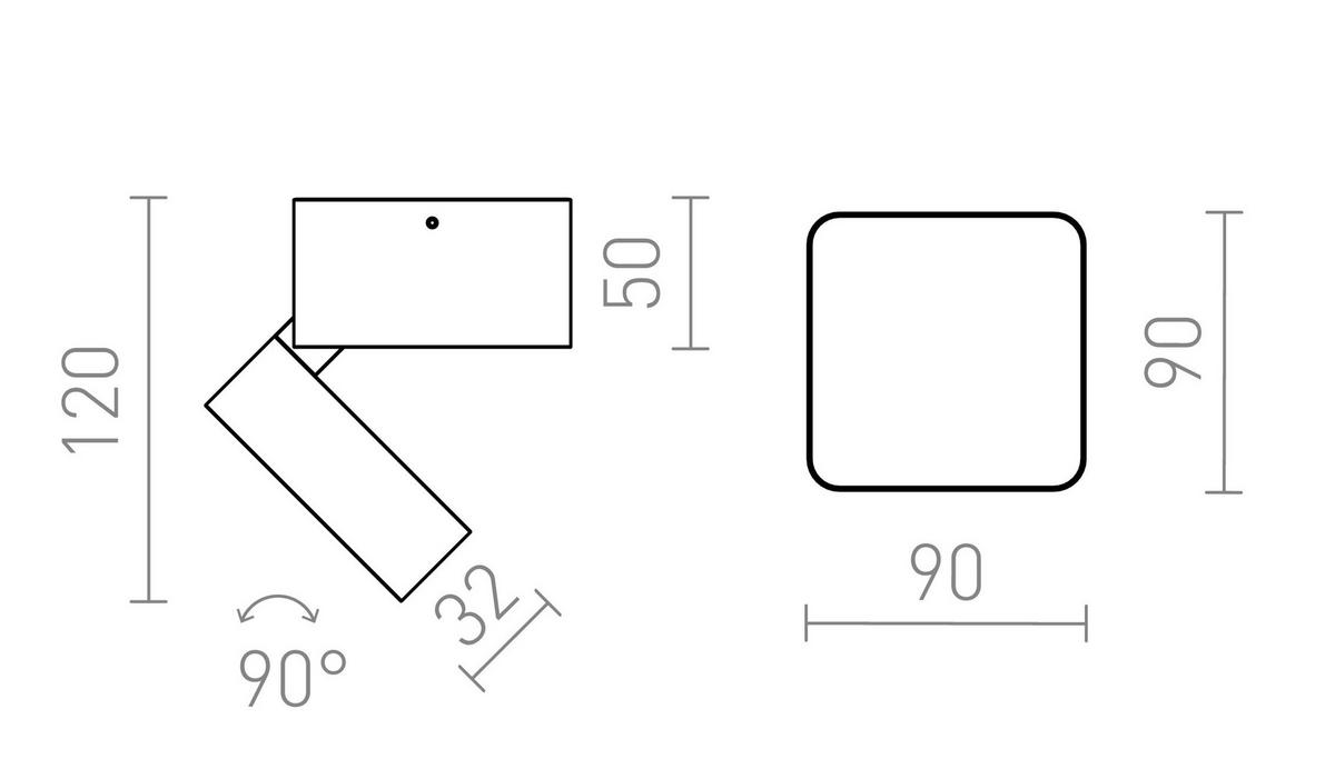 AUSSENLEUCHTE FLAVIO SQ Schwarz 6 W IP54 - Schwarz, Metall (9/9/85cm) - Rendl