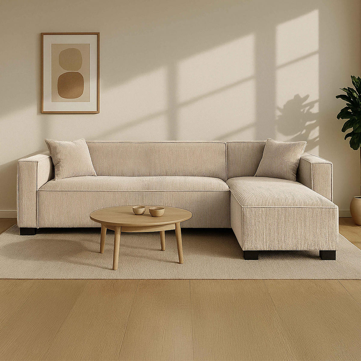SOFA 3-Sitzer, Weiß - Weiß, Textil (160/247cm) - Oviala