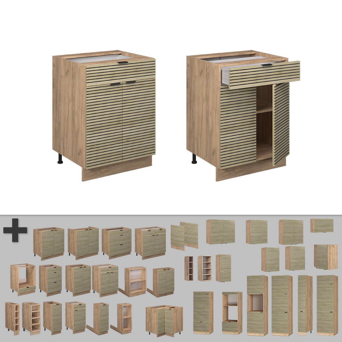 SPODNÍ SKŘÍŇKY Fame-Line Dubový panel - medově dubová/barva dubu, kompozitní dřevo (60/82/60cm) - Vicco