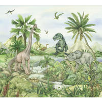 FOTOTAPETE Dinosaurier 270 x 300 cm - Grün, Papier (270/300cm) - Sanders & Sanders