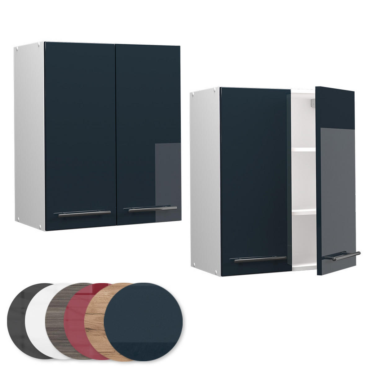 HÄNGESCHRANK Fame-Line Dunkelblau Hochglanz 60 cm - Weiß/Dunkelblau, Holzwerkstoff (60/72/34.1cm) - Vicco