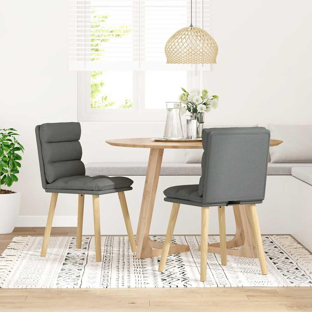 ESSZIMMERSTÜHLE 2 Stk. Dunkelgrau Stoff 45*54*86cm - Dunkelgrau, Metall (45/86/54cm) - ZMH