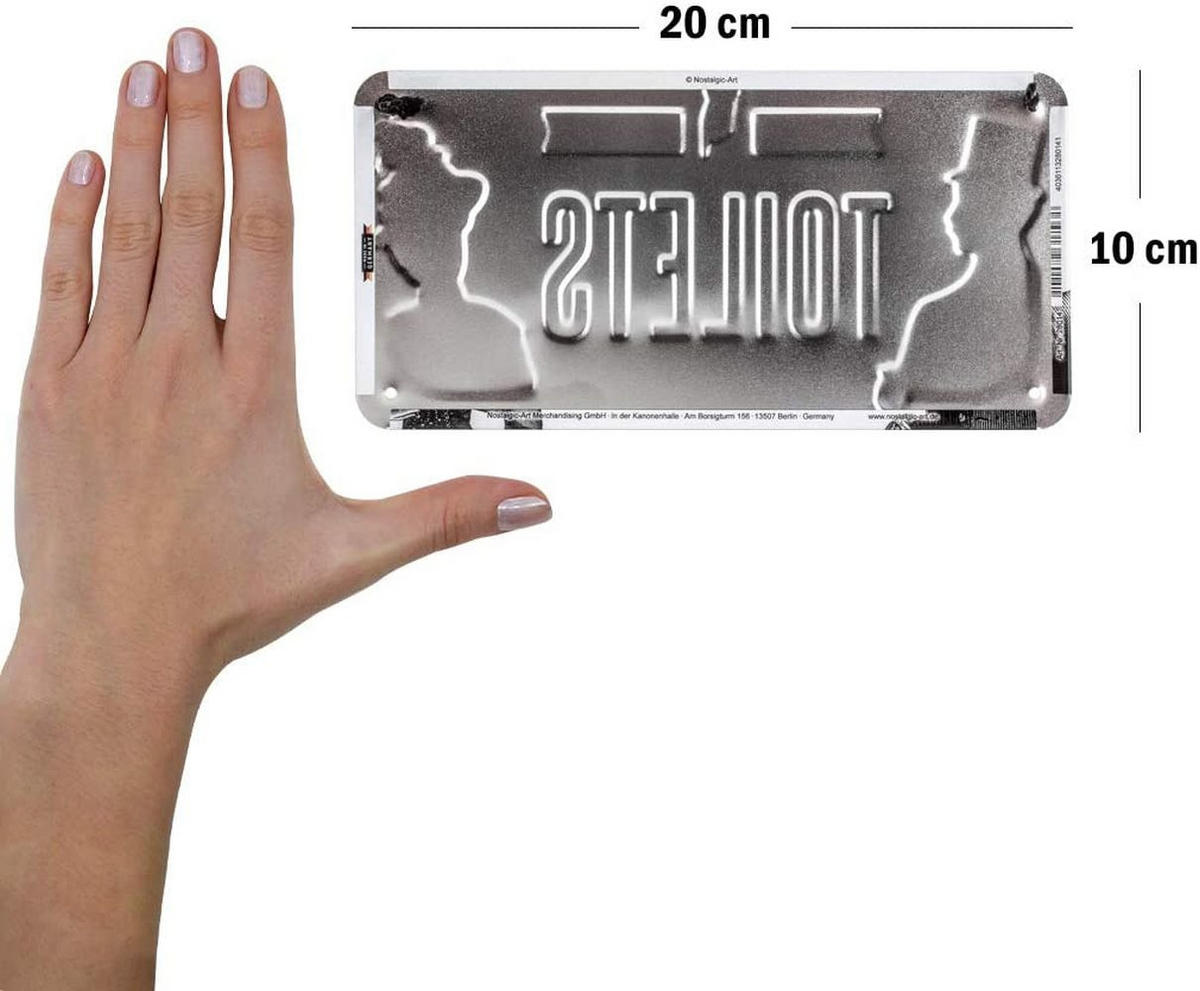 HÄNGESCHILD 10/20 cm Achtung Toilets - Multicolor, Metall (20/10/0.2cm) - Nostalgic-Art