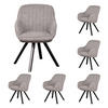 DININGSESSEL Matera - 6er Set - drehbar - hellgrau - Hellgrau/Schwarz, Textil/Metall (59/84/61cm) - bene living