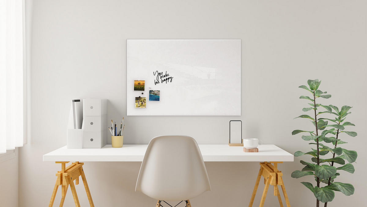 GLASBOARD - Premium SUPERWHITE Perlweiß 90x60cm - Weiß, Glas (90/60/0.7cm) - ALLboards