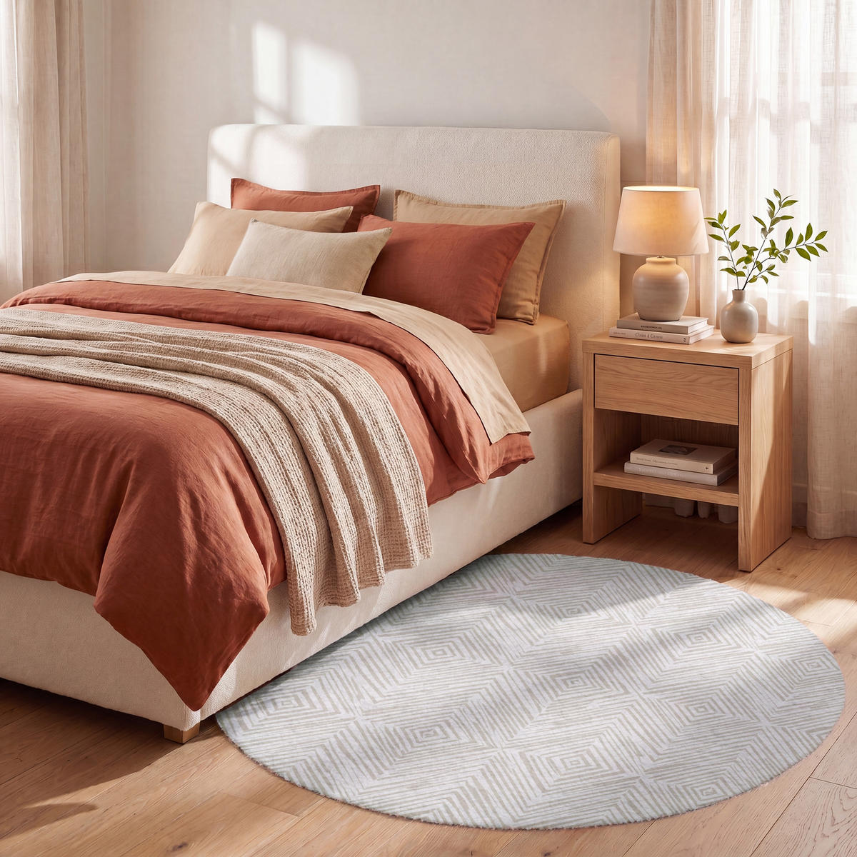 KOBERCE - Abstraktné - Diamanty - Béžová - 120x120 cm - béžová, textil/plast (120/0.4cm) - OnlyWow