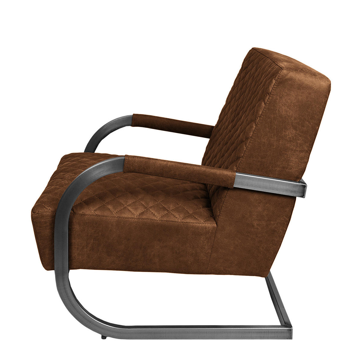 SESSEL - Antiklederlook - Braun, Textil (87/80/61cm) - home24