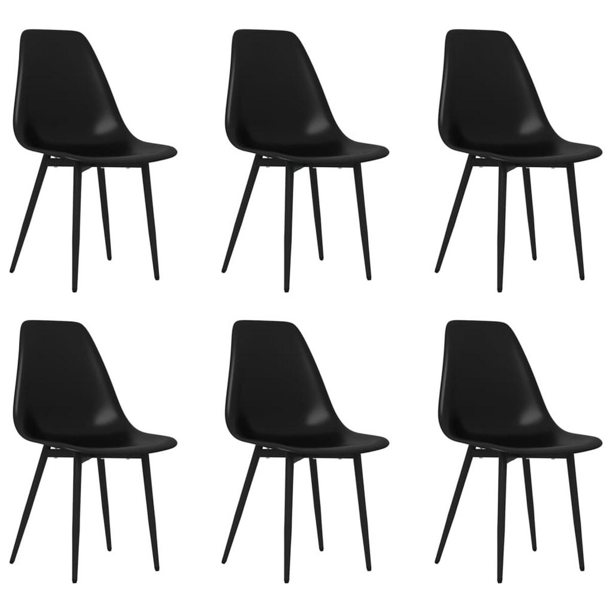 ESSZIMMERSTÜHLE 6 Stk. Schwarz PP 46*52*84cm - Schwarz, Kunststoff (46/84/52cm) - ZMH