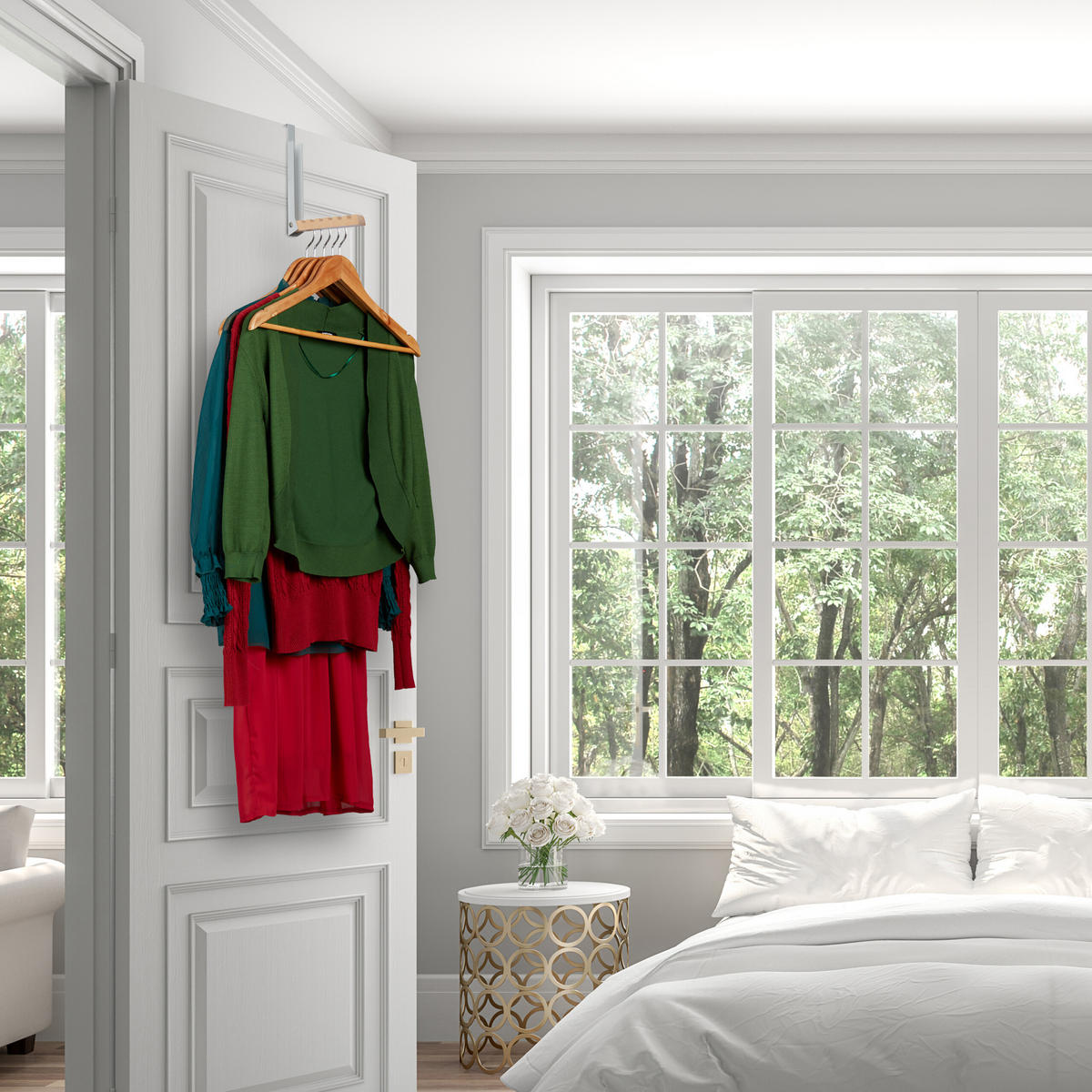 2XTÜRGARDEROBE - Multicolor, Holz/Metall (2.5/21/18cm) - Relaxdays